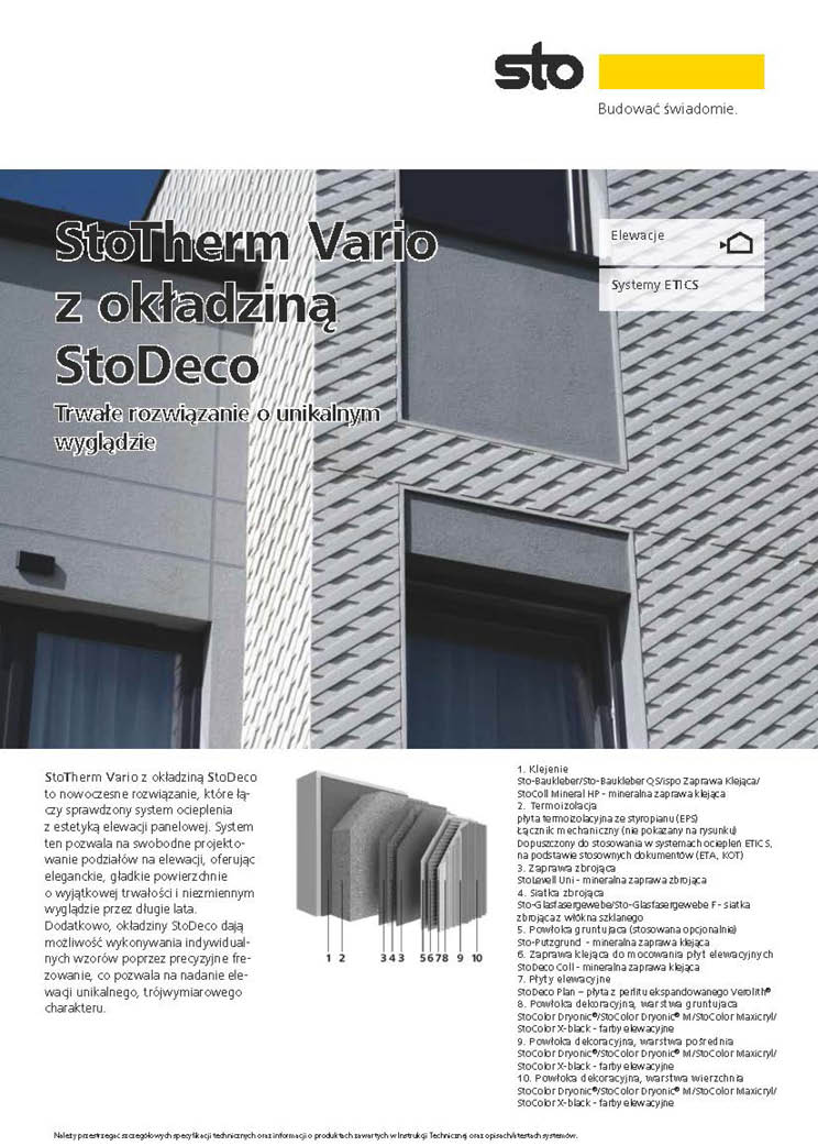system ociepleń z okładziną StoDeco